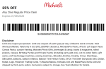 25% off a single item at Michaels, or online via promo code JULYISHERE #michaels 25% off a single item at Michaels, or online via promo code JULYISHERE #michaels