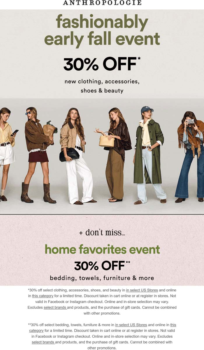 30% off at Anthropologie