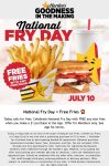 Free fries on $1 via mobile today at Hardees #hardees