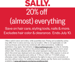 20% off today at Sally beauty, ditto online #sally 20% off today at Sally beauty, ditto online #sally