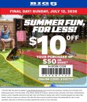 $10 off $50 today at Big 5 sporting goods, or online via promo code E260712 #big5