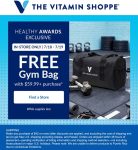 Free gym bag on $60+ at The Vitamin Shoppe #thevitaminshoppe Free gym bag on $60+ at The Vitamin Shoppe #thevitaminshoppe