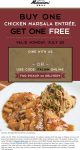 Second chicken marsala free today at Macaroni Grill #macaronigrill Second chicken marsala free today at Macaroni Grill #macaronigrill
