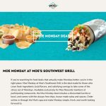 Burrito or bowl + chips & salsa = $7 today at Moes Southwest Grill #moessouthwestgrill Burrito or bowl + chips & salsa = $7 today at Moes Southwest Grill #moessouthwestgrill