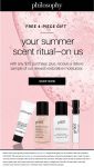 Free 4pc on $35+ online at Philosophy #philosophy Free 4pc on $35+ online at Philosophy #philosophy
