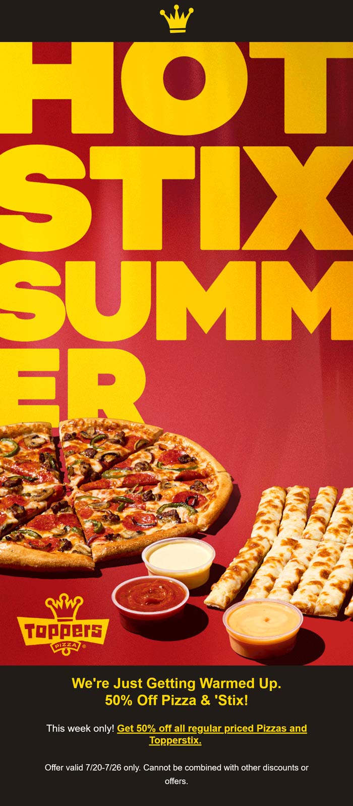 50% off at Toppers Pizza