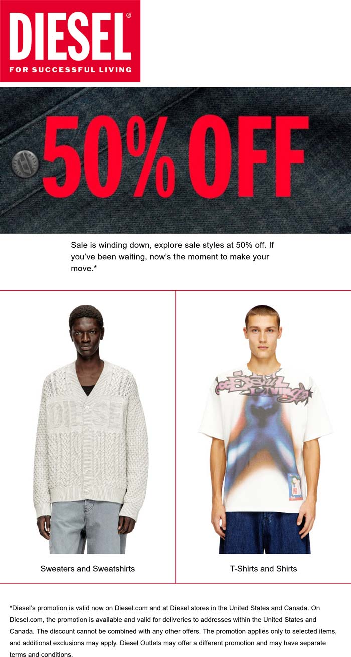 50% off at Diesel