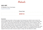 30% off online today at Michaels via promo code MERRY30 #michaels