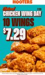 10 chicken wings = $7.29 today at Hooters #hooters 10 chicken wings = $7.29 today at Hooters #hooters
