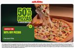 50% off carryout pizza at Papa Johns #papajohns