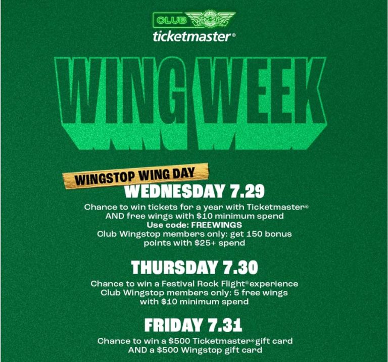 5 free chicken wings on $10 today at Wingstop