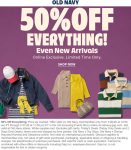50% off everything today at Old Navy #oldnavy 50% off everything today at Old Navy #oldnavy