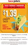 $1.39 beef tacos at Taco Johns #tacojohns