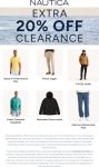 Extra 20% off clearance today at Nautica #nautica
