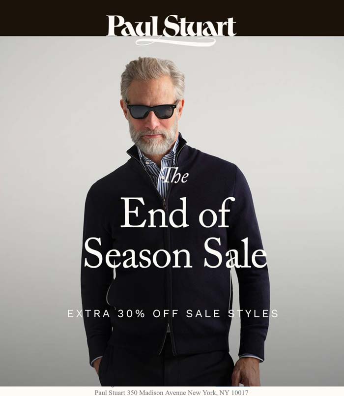 Extra 30% off sale styles at Paul Stuart