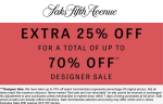 Extra 25% off designer sale items at Saks Fifth Avenue, also online #saksfifthavenue Extra 25% off designer sale items at Saks Fifth Avenue, also online #saksfifthavenue