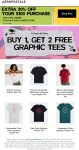 20% off $100 + 3-for-1 on tees at Aeropostale, or online via promo code AUG26 #aeropostale