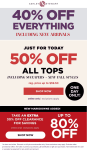 40% off everything & 50% off tops today at Ashley Stewart, ditto online #ashleystewart