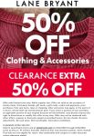 50% off at Lane Bryant, ditto online #lanebryant
