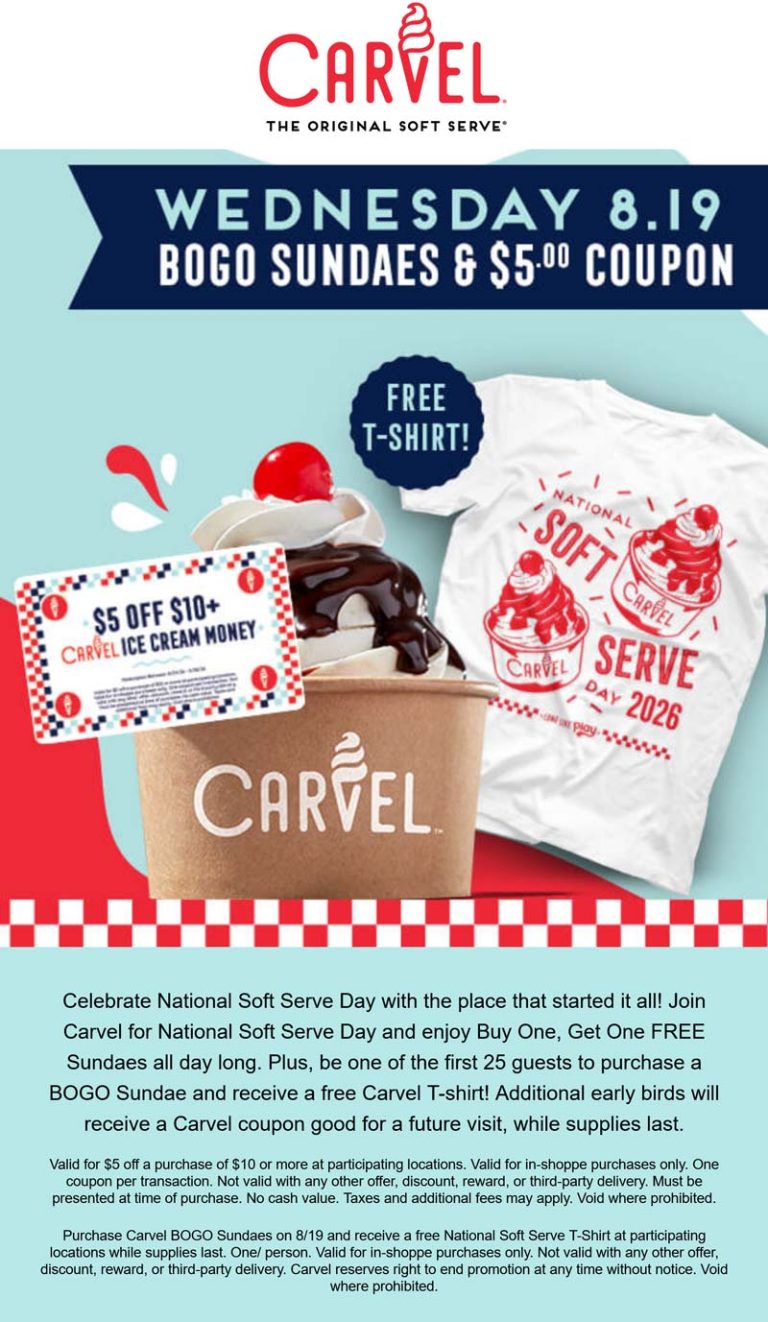 Second ice cream sunday free today at Carvel