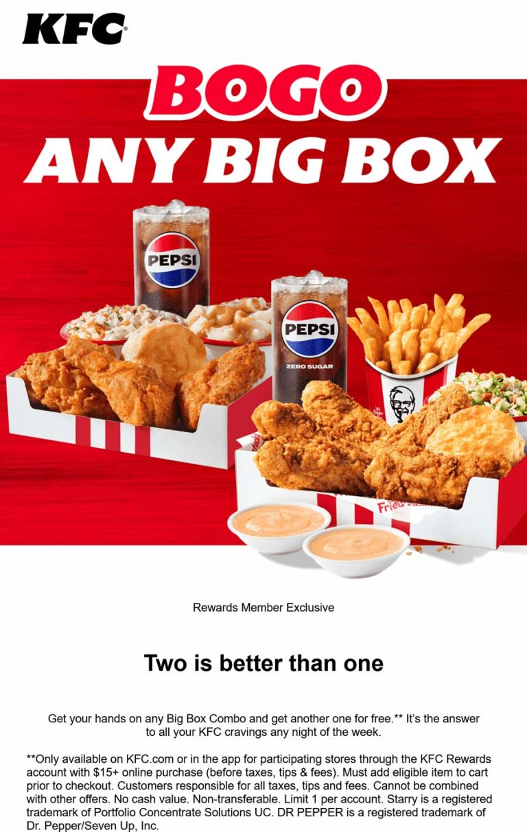 Second chicken big box free online at KFC