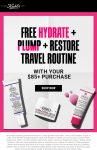 Free 3pc travel routine on $85+ at Kiehls #kiehls