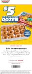 Second dozen doughnuts $5 today at Krispy Kreme, or online via promo code BOGO5 #krispykreme