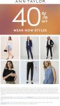 40% off online today at Ann Taylor #anntaylor