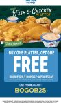 Second variety platter free at Long John Silvers restaurants via promo code BOGOB2S #longjohnsilvers Second variety platter free at Long John Silvers restaurants via promo code BOGOB2S #longjohnsilvers