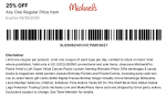 25% off a single item today at Michaels, or online via promo code CRE8WITH25 #michaels 25% off a single item today at Michaels, or online via promo code CRE8WITH25 #michaels