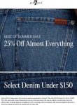 25% off at 7 for all Mankind, ditto online #7forallmankind