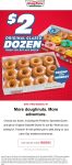 Second dozen doughnuts = $2 at Krispy Kreme, or online via promo code BOGO2 #krispykreme