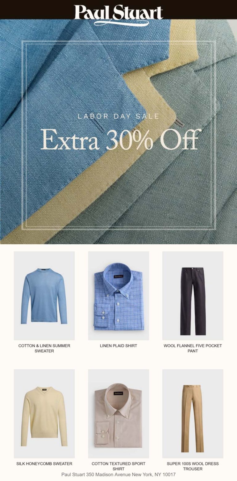 Extra 30% off at Paul Stuart