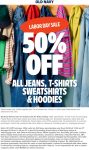 50% off all jeans tshirts sweatshirts & hoodies at Old Navy #oldnavy