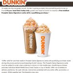 Free pumpkin spice coffee with your order today 2-6p at Dunkin #dunkin