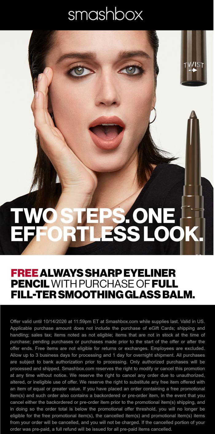 Free eyeliner with your balm at Smashbox