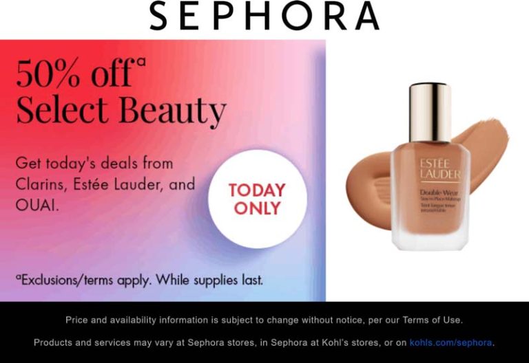 Various beauty 50% off today at Sephora