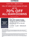 50-70% off everything online at Express via promo code 1029 #express