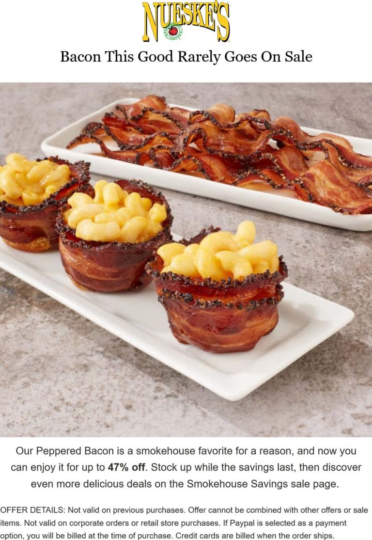 47% off classic smokehouse peppered bacon at Nueskes