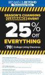 25% off everything today at Bed Bath & Beyond #bedbathbeyond