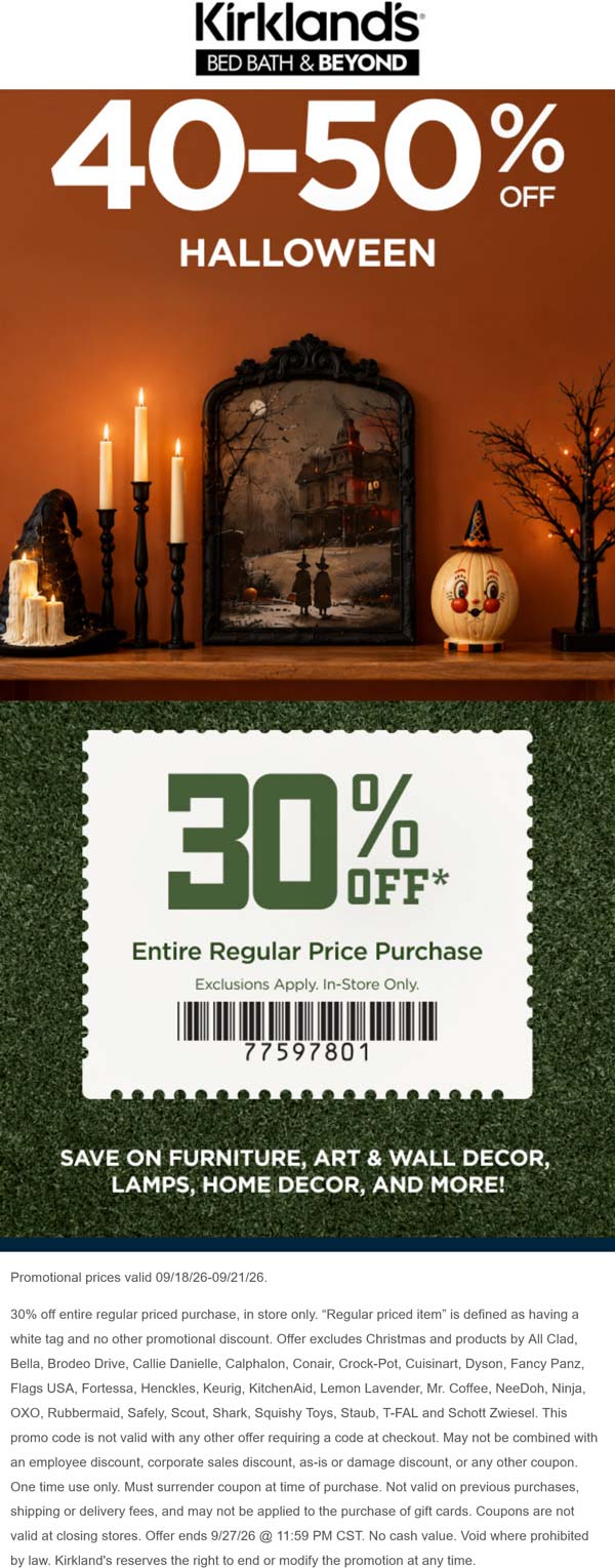 30% off & more at Kirklands
