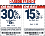 15-30% off a single item today at Harbor Freight #harborfreight 15-30% off a single item today at Harbor Freight #harborfreight