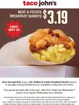 $3.19 breakfast burrito at Taco Johns #tacojohns