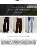25% off everything at Vince, or online via promo code FF25 #vince