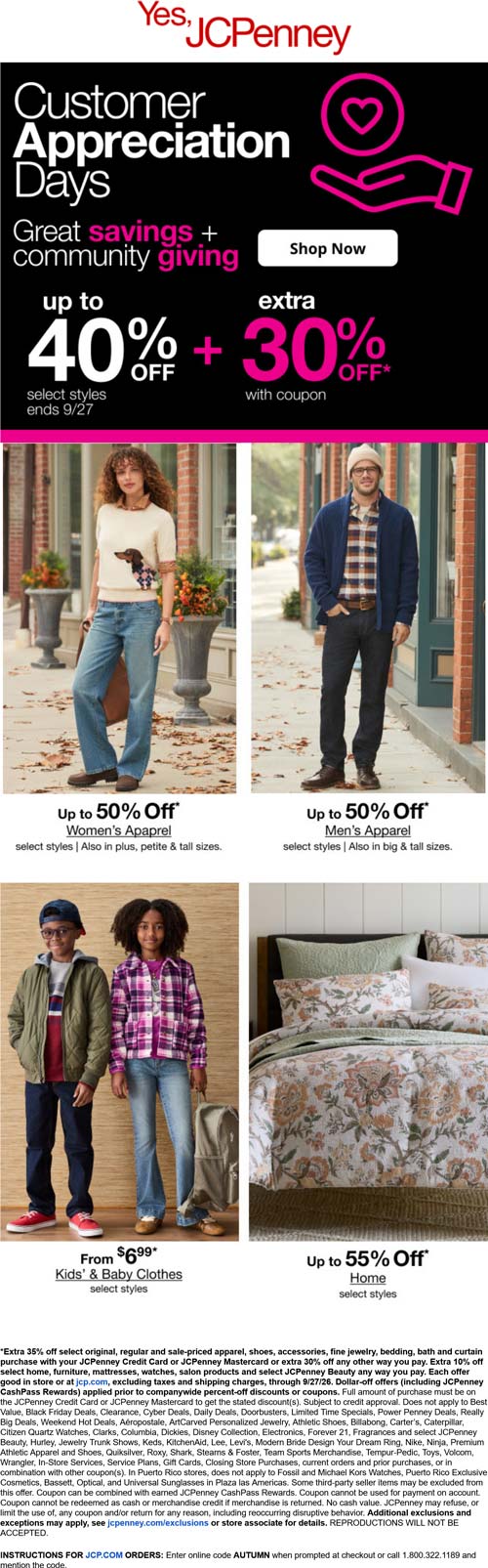 30% off & more at JCPenney