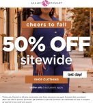 50% off everything online today at Ashley Stewart #ashleystewart 50% off everything online today at Ashley Stewart #ashleystewart