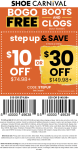 $10-$30 off $75+ & bogo boots at Shoe Carnival, or online via promo code STEPUP #shoecarnival $10-$30 off $75+ & bogo boots at Shoe Carnival, or online via promo code STEPUP #shoecarnival