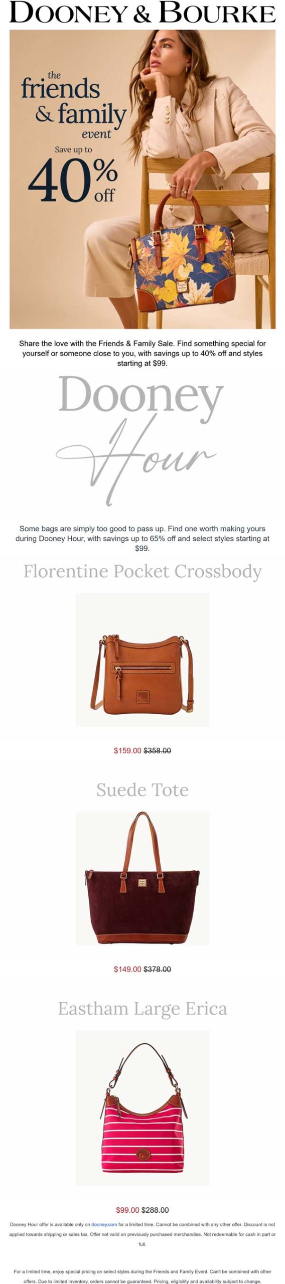 Dooney & Bourke coupon: 40-65% off at Dooney & Bourke