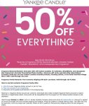 50% off everything online at Yankee Candle #yankeecandle