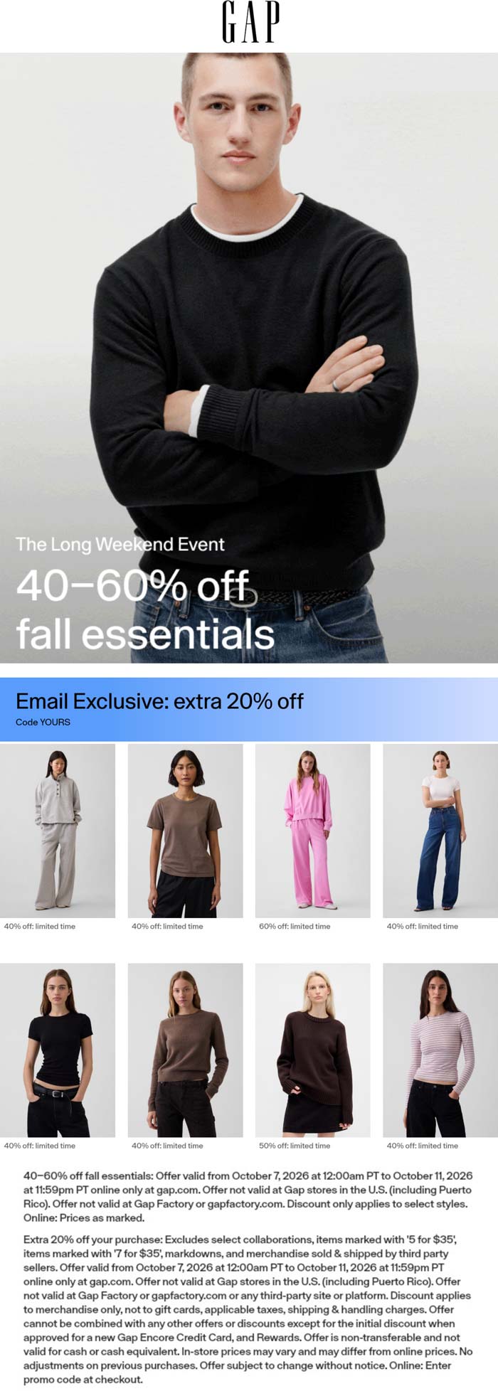 Extra 50% off sale items & more online at Gap